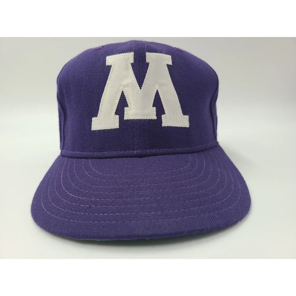 Vintage Minnesota Golden Gophers New Era Pro Model Fitted 7 3/8 Hat Cap Wool Men